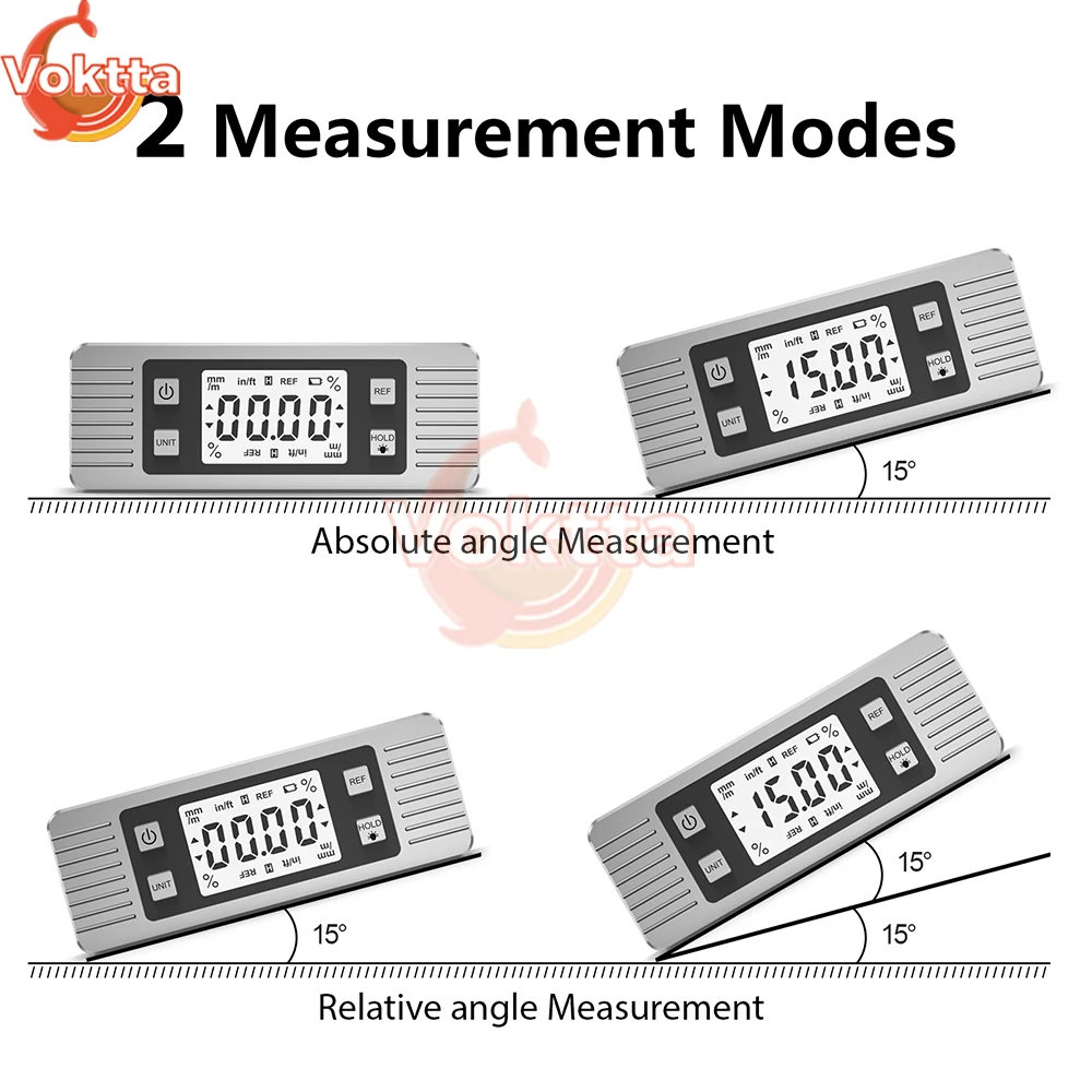 3-in-1 LCD Digital Protractor Spirit Level Angle Finder Gauge Meter Magnetic Protractor Inclinometer Electronic Measurement Tool