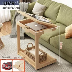 UVR Small Coffee Table Home Bedroom Bedside Table Living Room Sofa Side Corner Several Computer Desk Flip Small Side Table