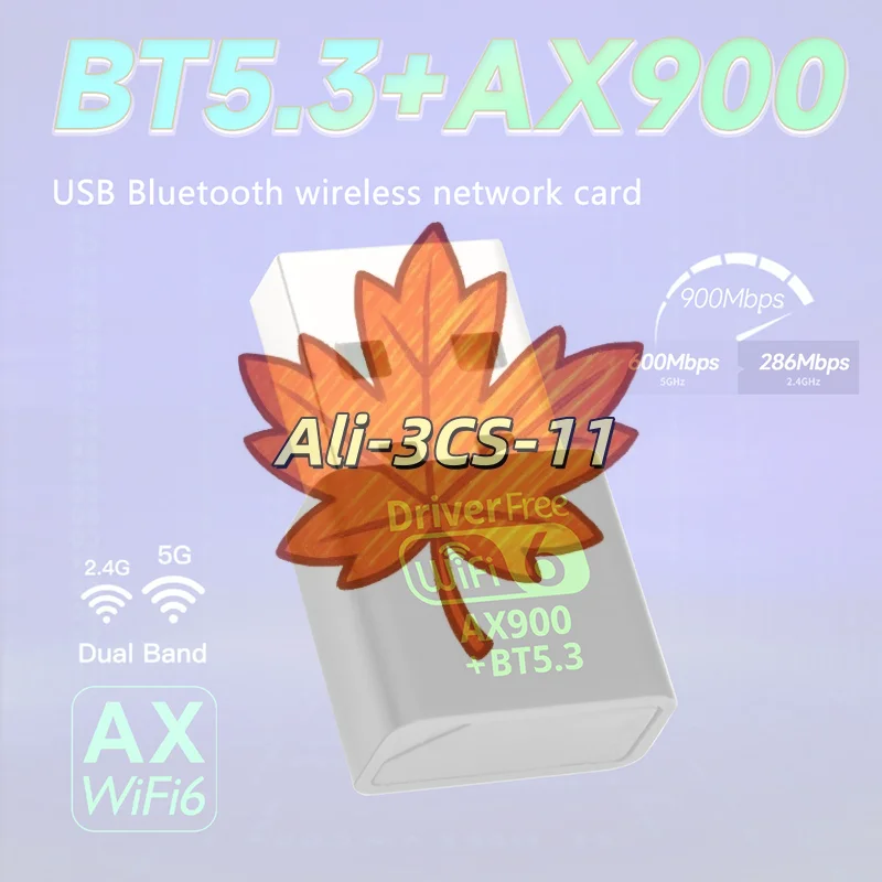 

AX900 WiFi 6 USB Bluetooth 5.3 адаптер 2-в-1, двухдиапазонный (2.4G и 5ГГц) USB WiFi сетевой беспроводной приемник, без драйверов