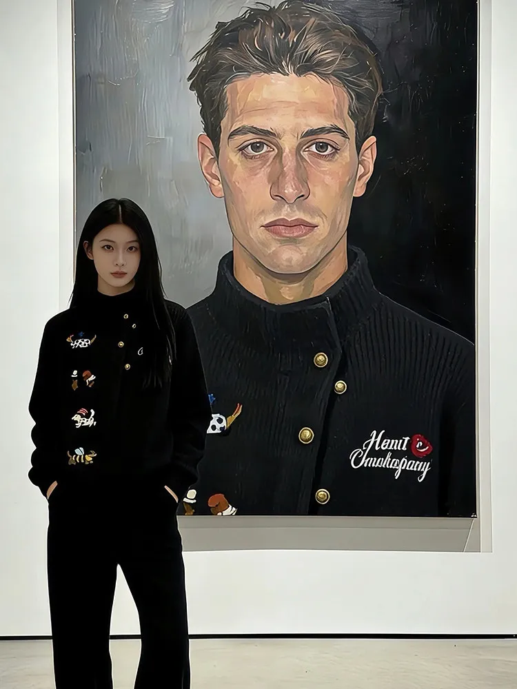 

Мужской зимний свитер Bla Cartoon fiti с принтом собаки, высококачественный вязаный базовый слой, топ Cleanfit Sle