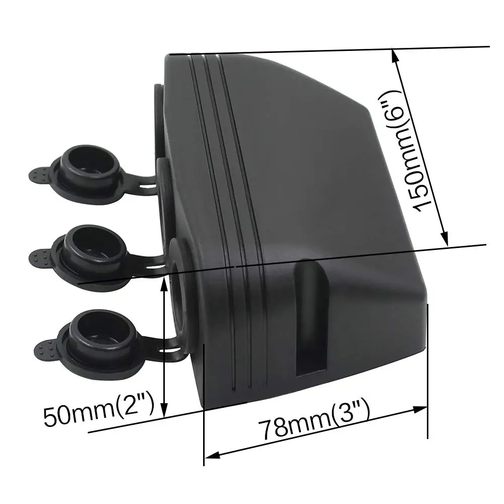 3 In 1 Tent Type 12-24V Cigarette Lighter Power Sockets Combination Automotive Accessory Outlet for Car Rv Truck Marine Boat