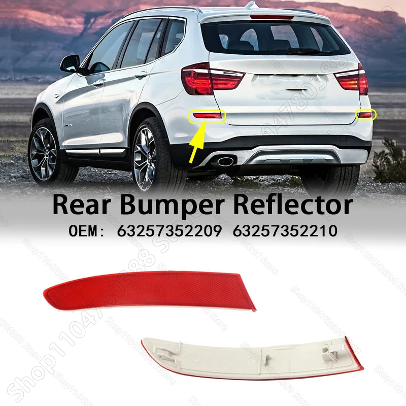 

Rear Bumper Reflector Tail Light Strip Cover For 2015-2017 F25 BMW X3 28i 28iX 28dX 35iX 63257352209 63257352210