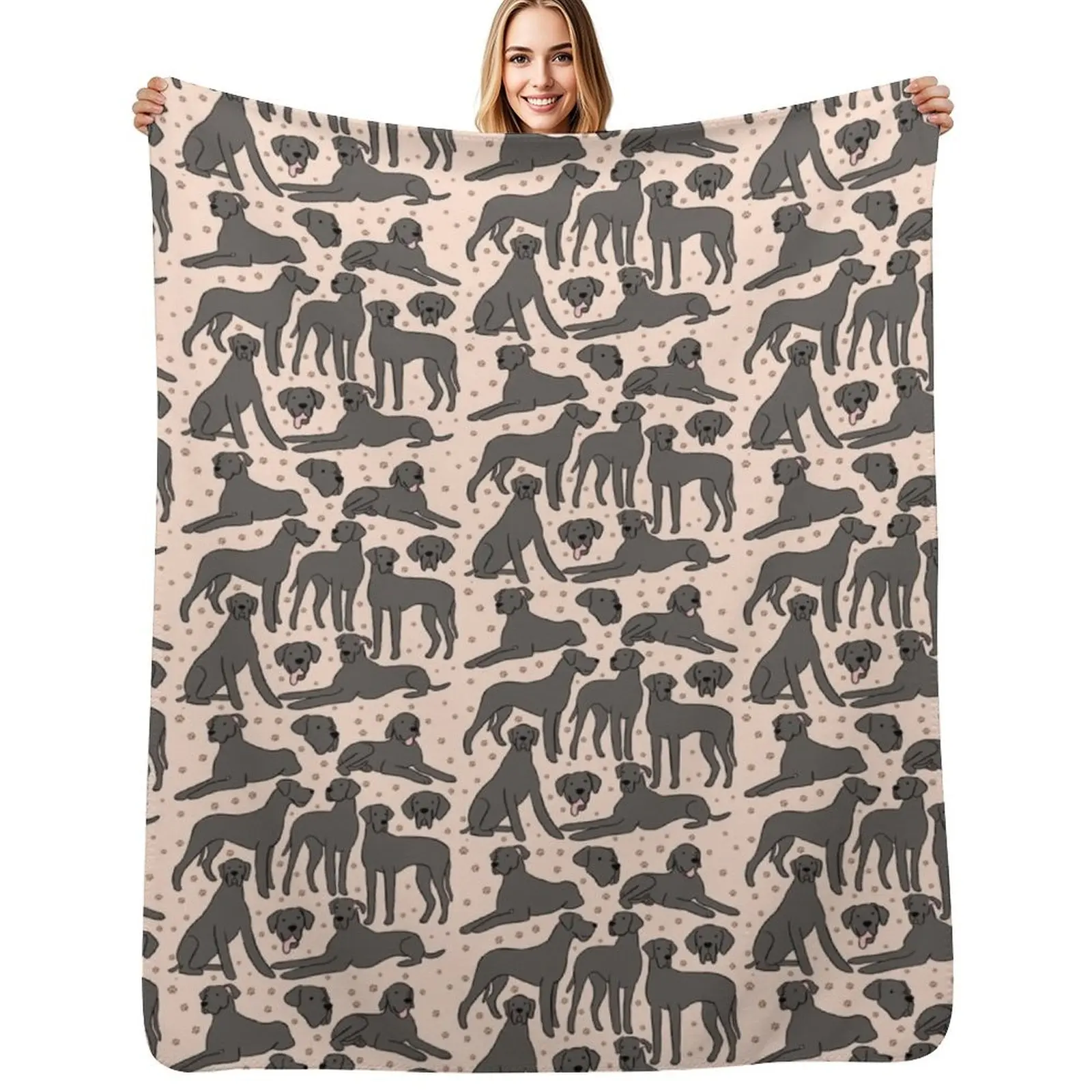 

Плед с узором в стиле Great Dane, устойчивый к выцветанию, уютный плед