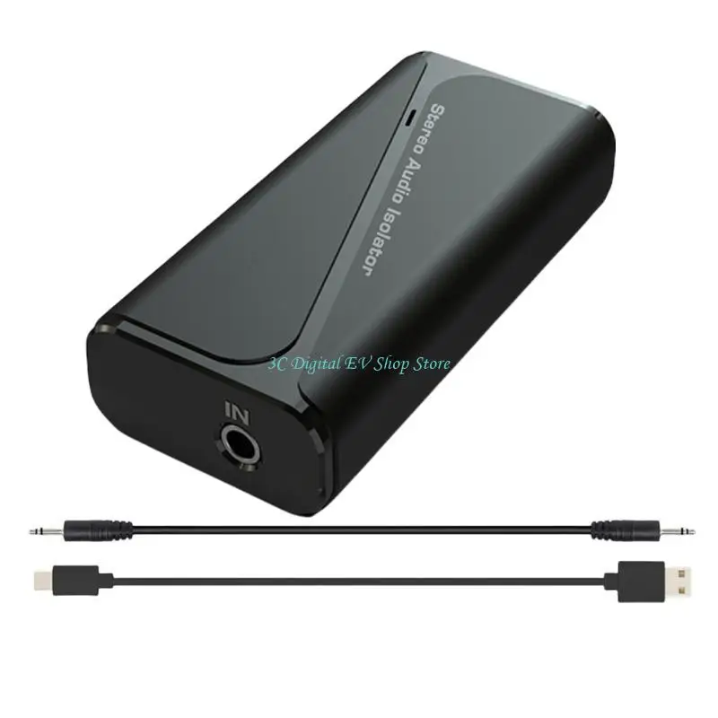 E74D Sound Noise Filter Elimination Portable Grounding Noise Isolator for PC Vehicles Stereo Systems with 3.5mm Interfaces