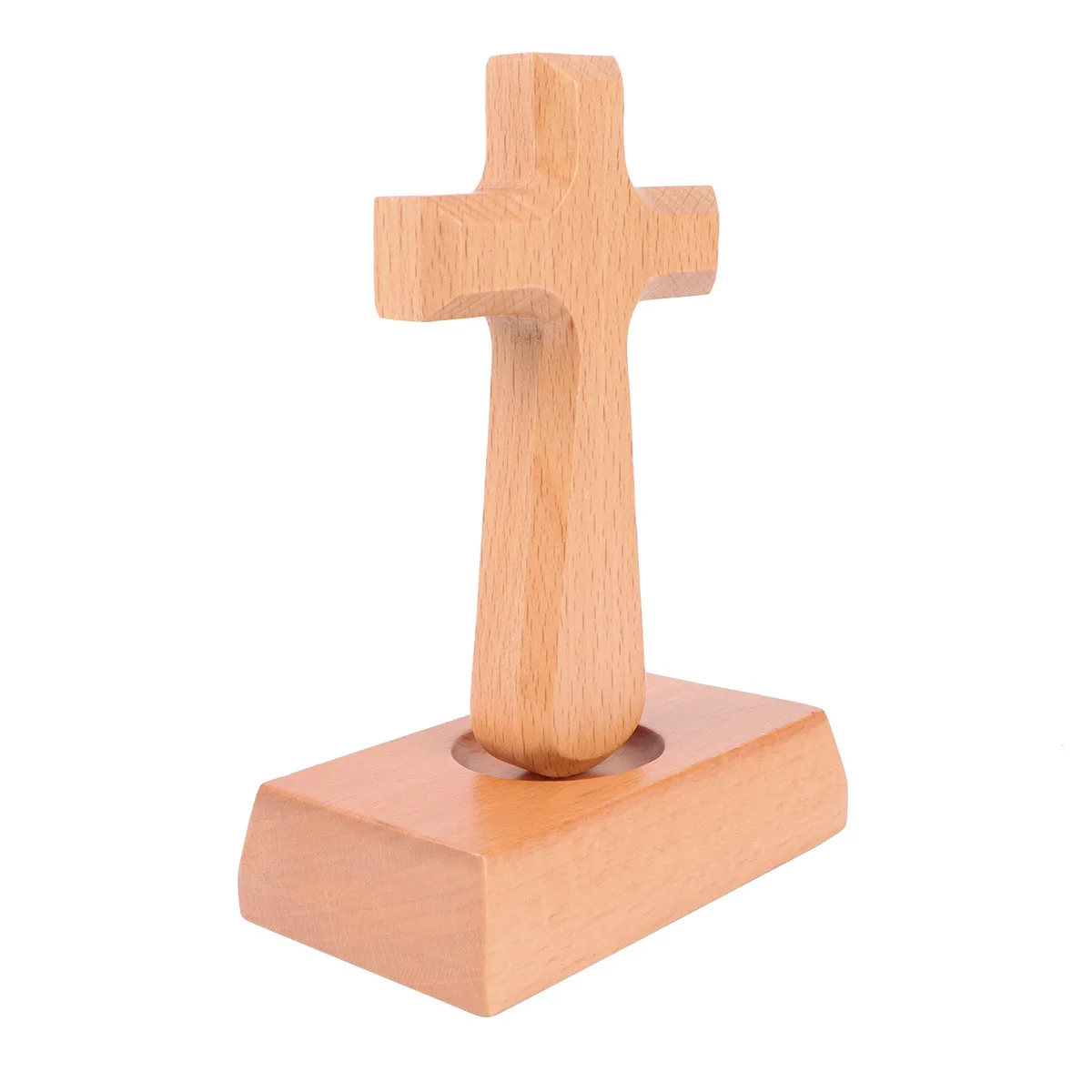 

Church Decor Wooden Cross Ornaments for Home Office Shop Decoration Solid Wood Standing Latin Cross with Antiqued Design