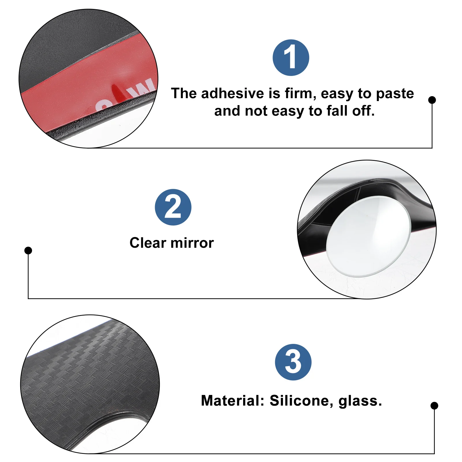 

1 пара автомобильных зеркал заднего вида, защита от дождя для бровей, выпуклые зеркала, чехлы для боковых зеркал, регулируемый угол для безопасного вождения