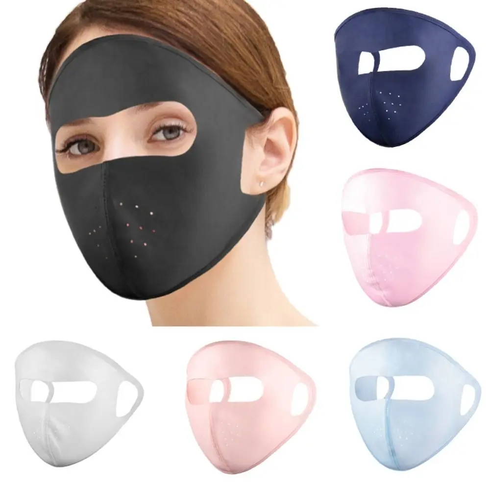 Summer Sunscreen Mask Outdoor Face Shield Thin Sunscreen Veil Sun Protection Solid Color Face protection Womne Sun Hats