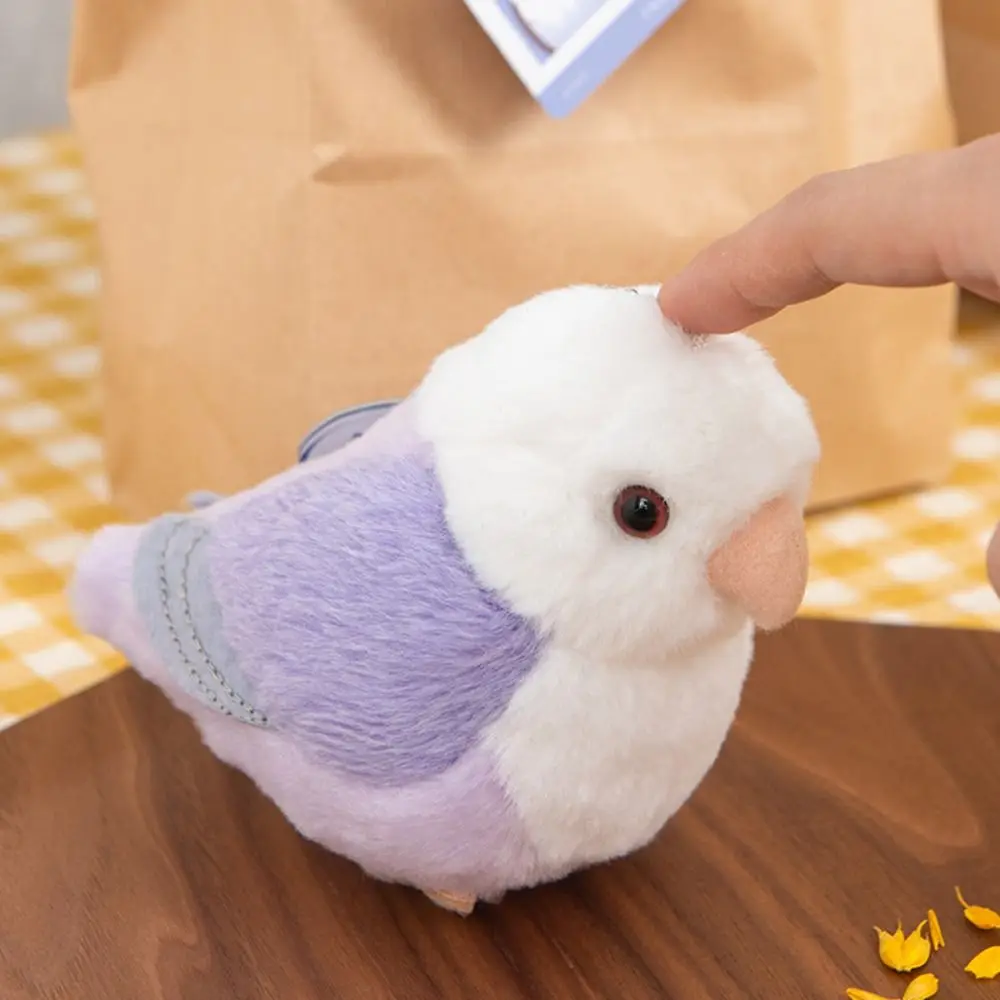 Simulation Bird Bird Plush Pendant Cloth Doll Cartoon Bird Plush Keychain Stuffed Soft Bird Plush Doll Keyring Birthday Gift