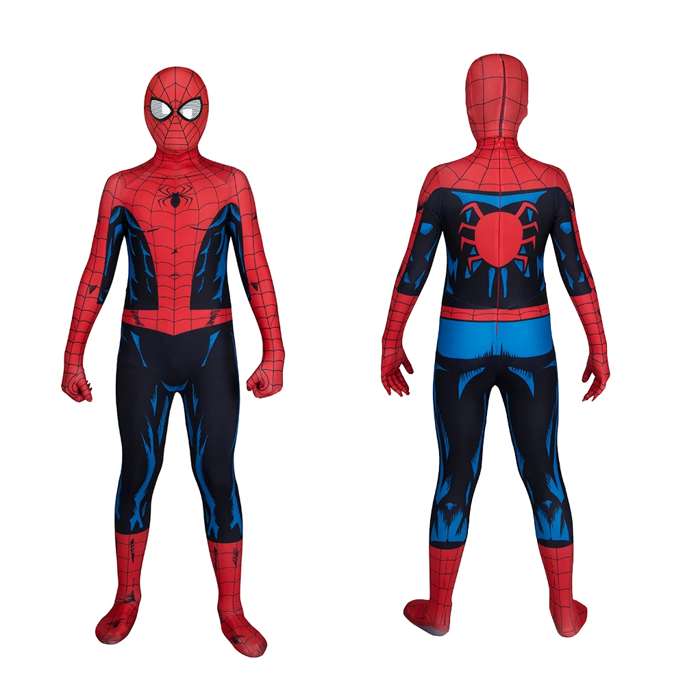 PS5 سبايدرمان تأثيري خمر الكتاب الهزلي البدلة الأولاد زي ثلاثية الأبعاد مطبوعة دنة هالوين زي بذلة ارتداءها للأطفال