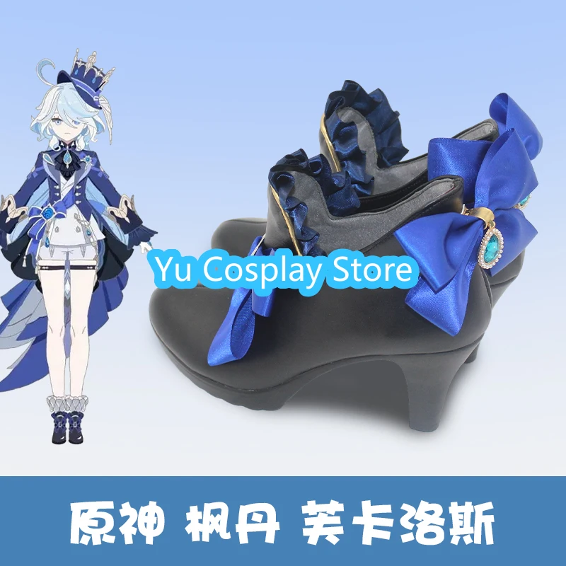 أحذية Yu Cosplay Genshin Impact Furina التأثيرية - حذاء Fontaine Hydro Archon Focalors أنيمي كوسبلاي