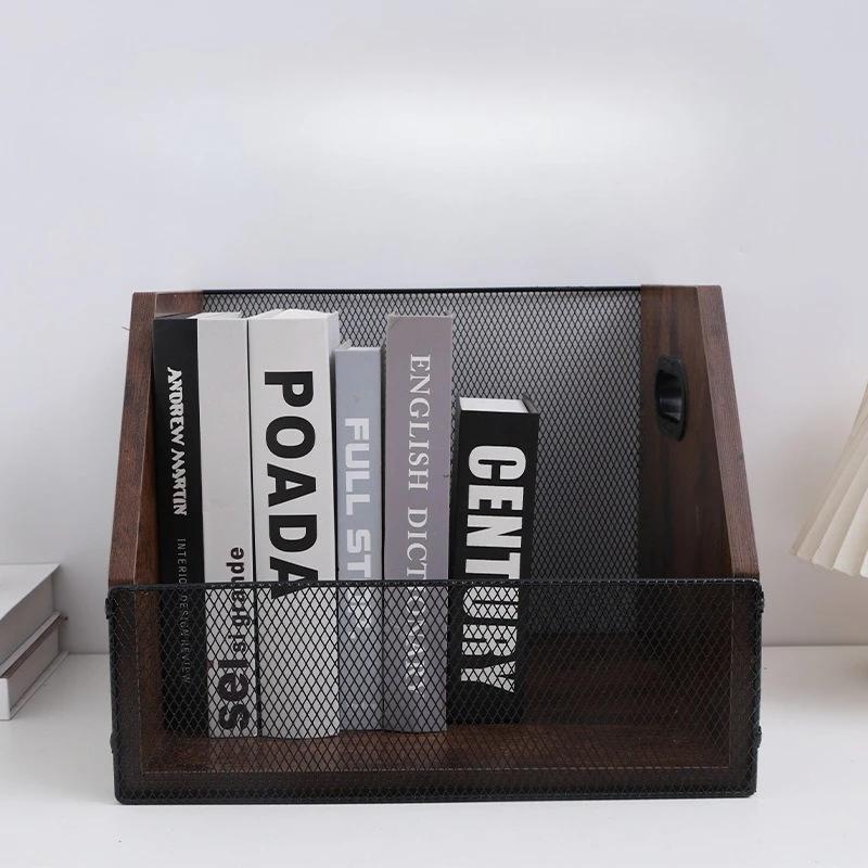 

Retro Wooden LP Record Storage Shelf - Open Vintage CD Holder with Large Capacity Rustic Farmhouse Desktop Organizer for Vinyls