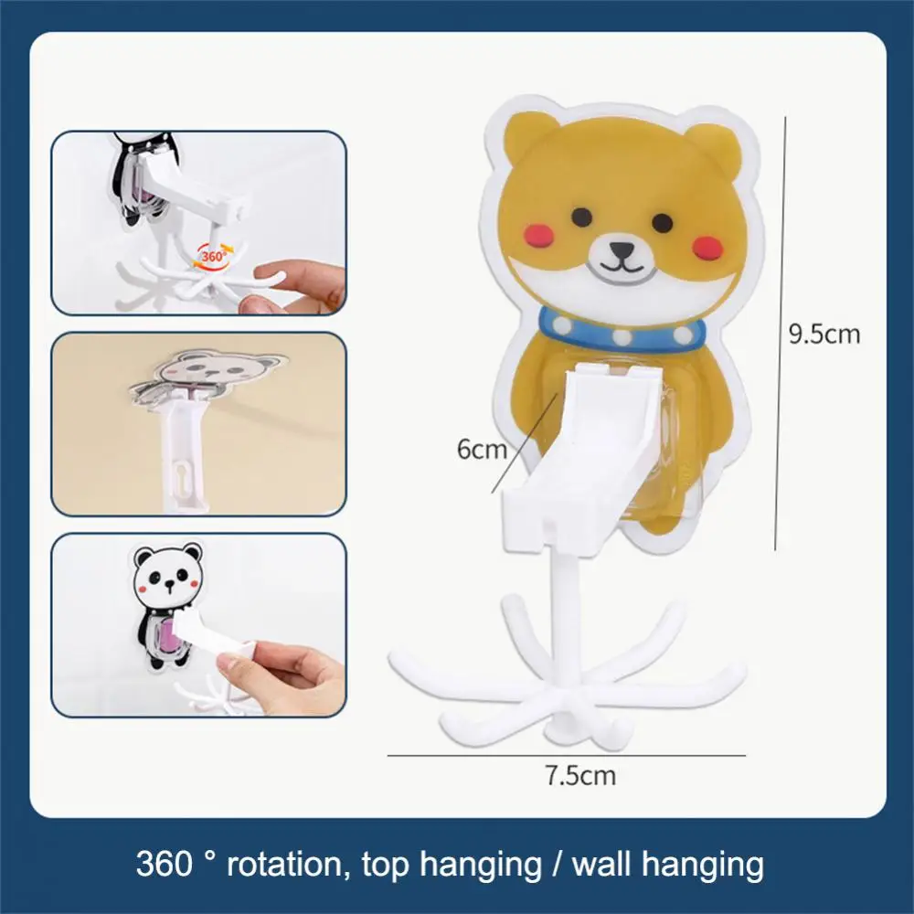 1/2PCS Rotary Hook Kitchen Accessories Student Dormitory 6 Claw Multifunctional Key Holder Sticking Hook