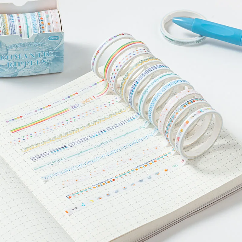 10 لفة الترا غرامة ورقة الشريط الحبيب DIY بها بنفسك حسابات يوميات شريطٌ لاصق جميل سكرابوكينغ لوازم الديكور القرطاسية