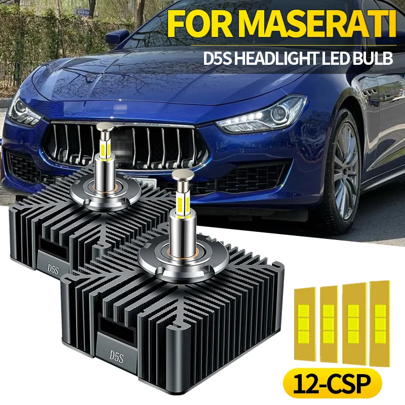 

2pcs D5S Headlights HID Replace to LED Bulbs 30000LM White 6000k For Maserati Ghibli 2014-2018 for Alfa Romeo 4C 2015-2016