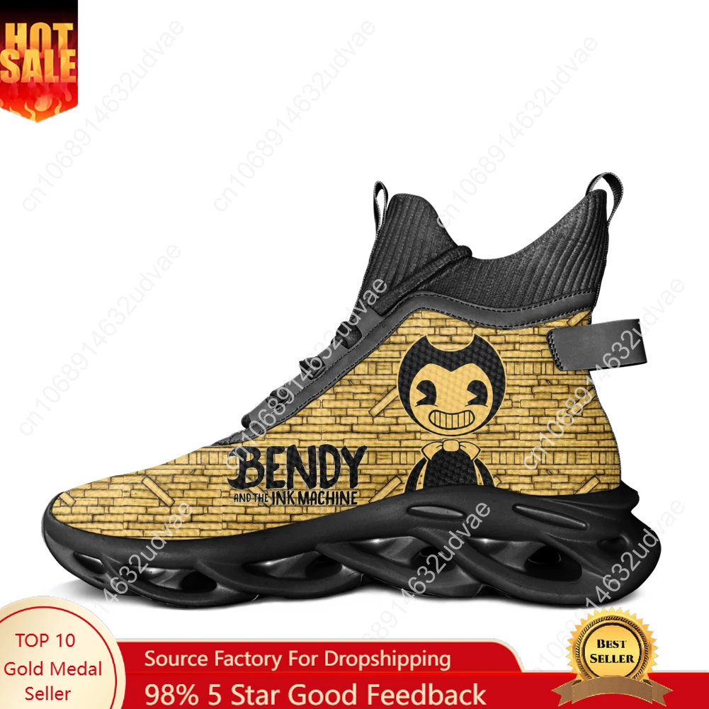 

B-Bendy and T-The I-Ink M-Machine High Top Flats Sneakers Mens Womens Sports Shoes Sneaker Lace Up Mesh Footwear Custom Shoe