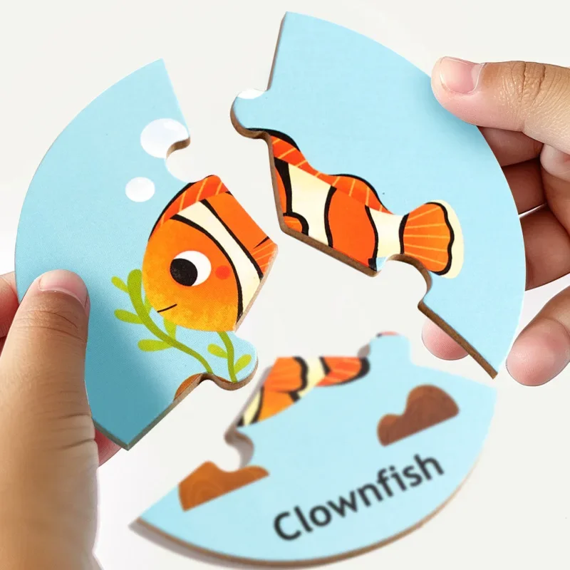 Circular cedo educacional animal emparelhamento quebra-cabeça foco interativo lógica treinamento jogo de tabuleiro brinquedos presente aniversário