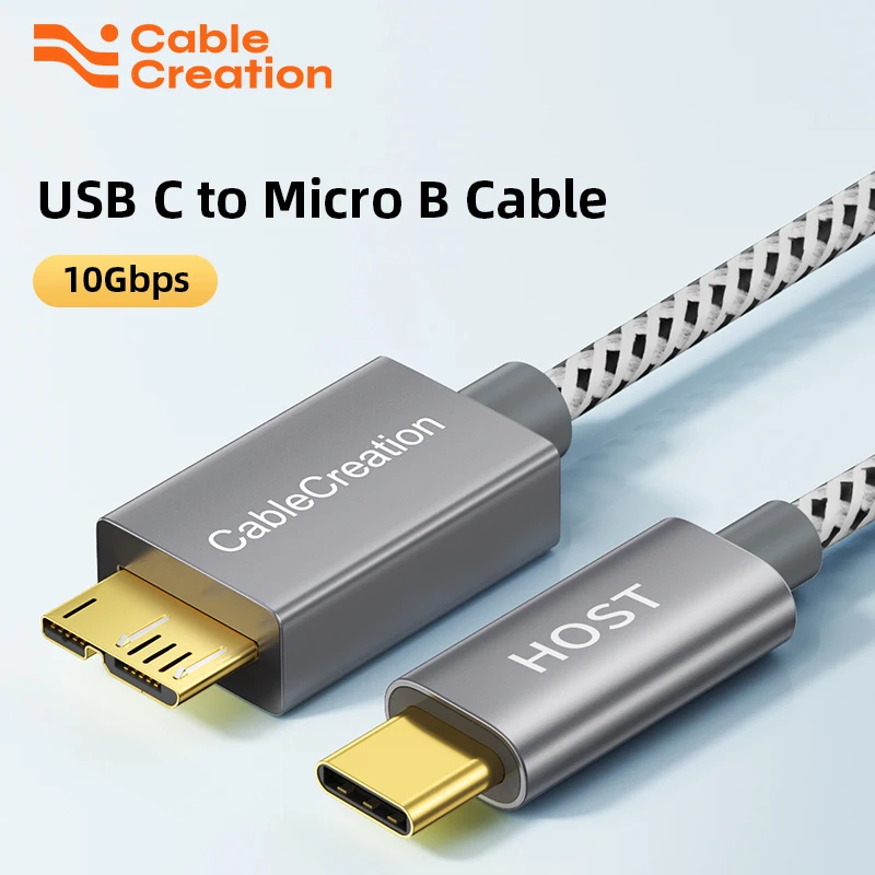 CableCreation Type USB C to Micro B Cable 10Gbps Fast Data External Hard Drive Disk Cable for SSD HDD PC MacBook Pro 0.3m 1m