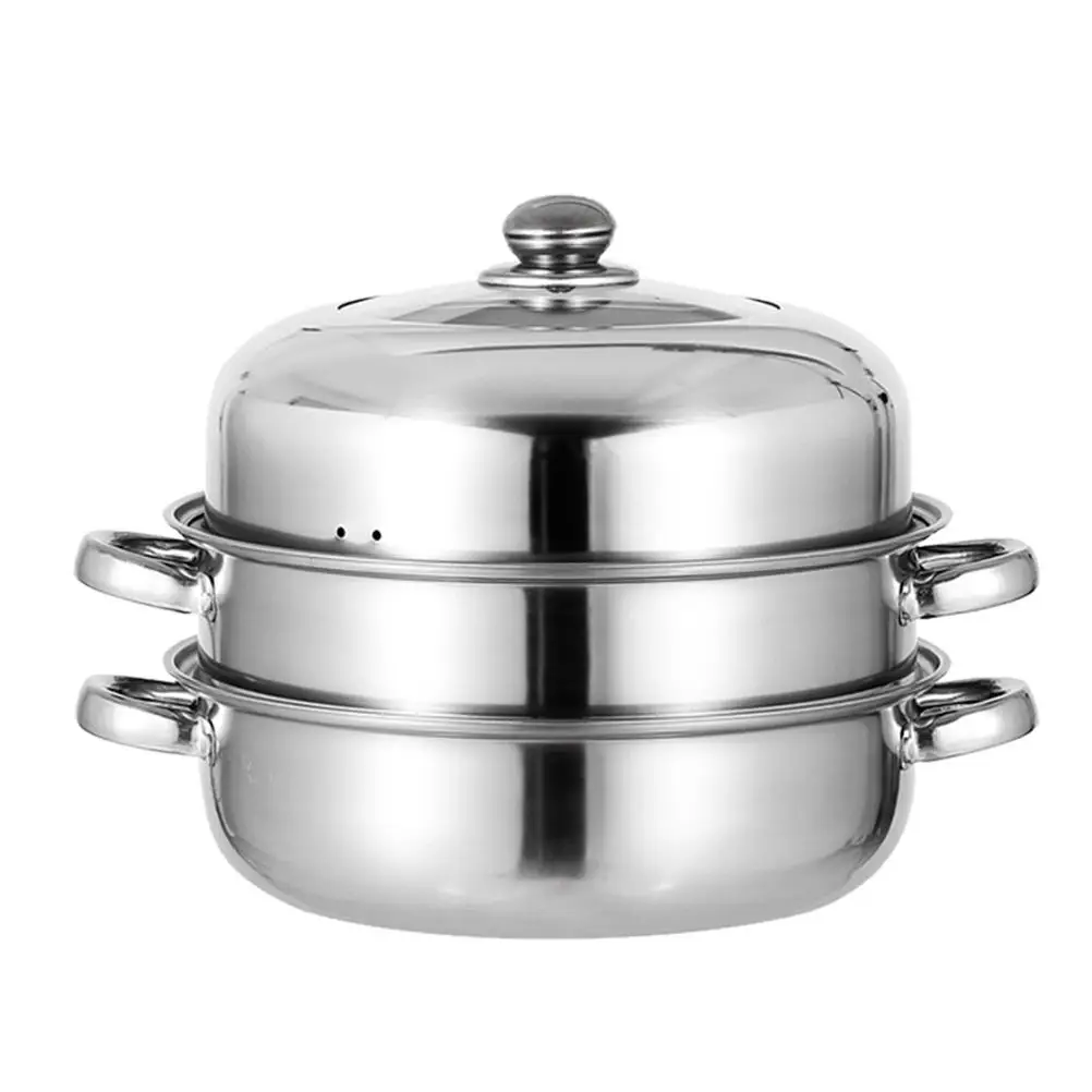 Stainless Steel Steamer Home Pot Three Layer Kitchen Steaming Cookware Stockpot for Tool Hotpot