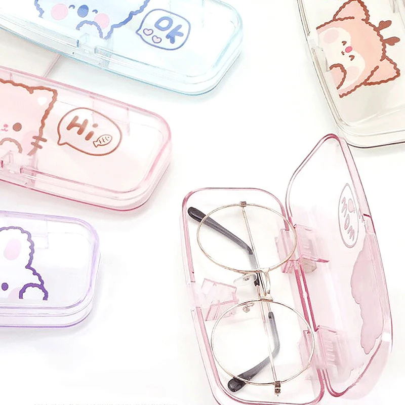 Große transparente Brille Fall matt PVC Brillen Fall Student Myopie Brille Box Sonnenbrille Fall
