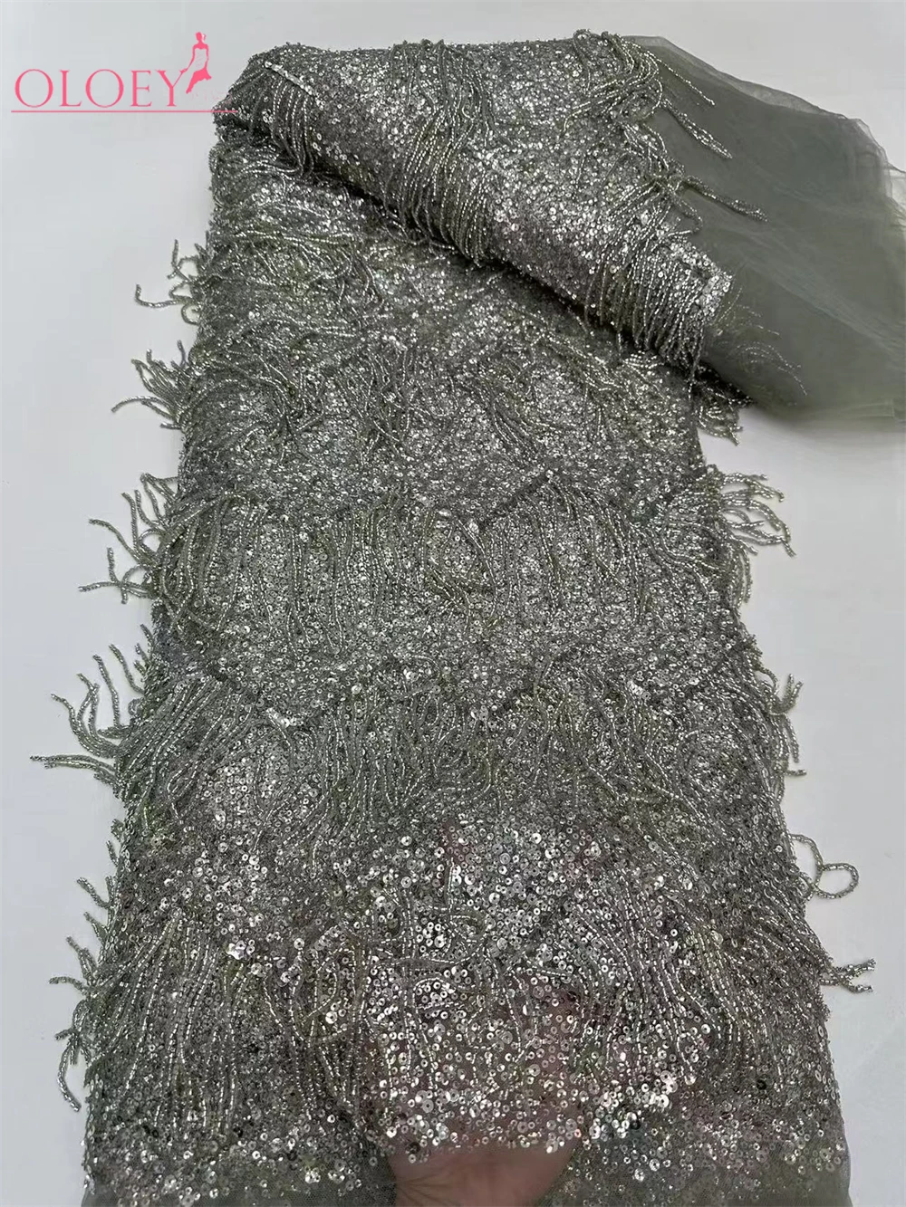 New High-End Luxury French Embroidery Heavy Groom Lace Fabric African Nigerian With Sequins Fabric For Wedding