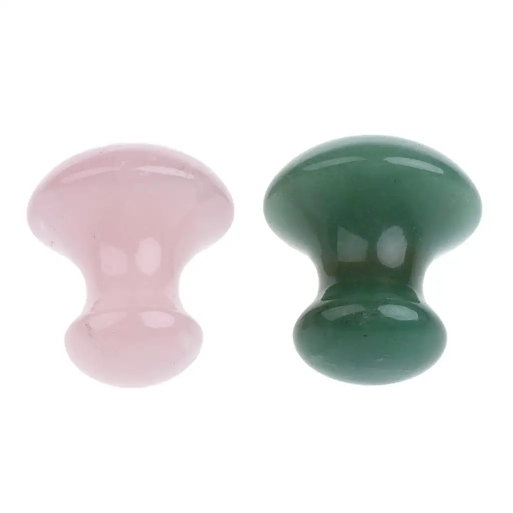 

2 Pieces Massage Stone Mushroom Shape Jade Facial Guasha Scraping Tool