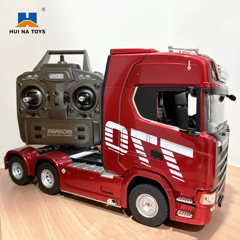 HUINA 1501 RC Truck 770S Alloy Tractor 19CH 1/18 2.4G Remote Control Engineering Trailer Truck with Light Sound Toys XMAS Gifts