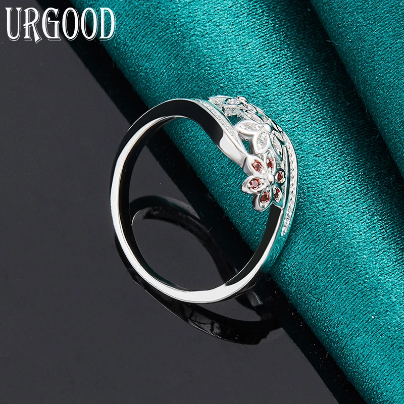 925 Sterling Silver AAA Multicolored Zircon Flowers Ring For Women Man Party Engagement Wedding Romantic Fashion Jewelry Gift