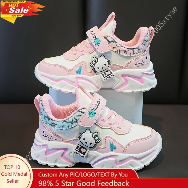 

Hello Kitty Cartoon Running Shoe Girls' Sneakers Medium To Large Size Princess Sneakers for Girl