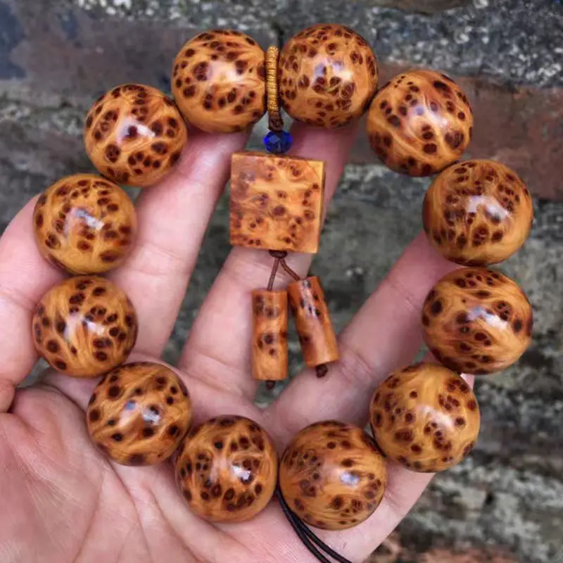 

Taihang Thuja Sutchuenensis Bracelet Women's Popular Burl Beads -Oil High-Density Old Materials Boutique Sparrow Eyes Buddha