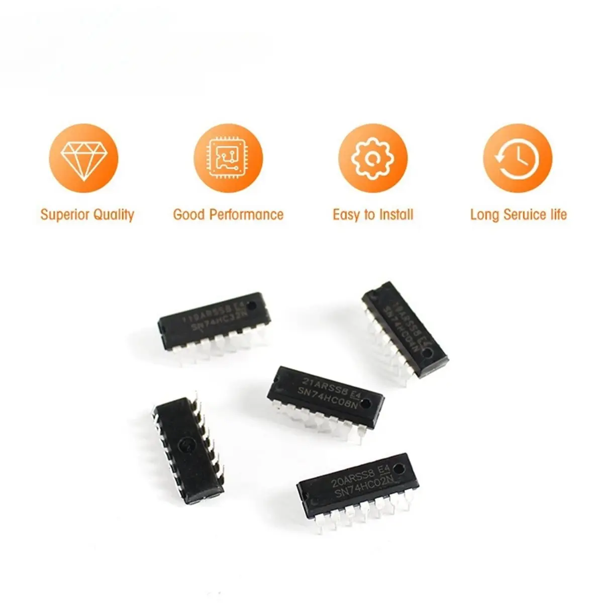 A86G NEW 50PCS Integrated Circuit Logic IC 74HC/ 74LS DIP-14 5 Values IC Chip Assortment Box Kit Electronic Component
