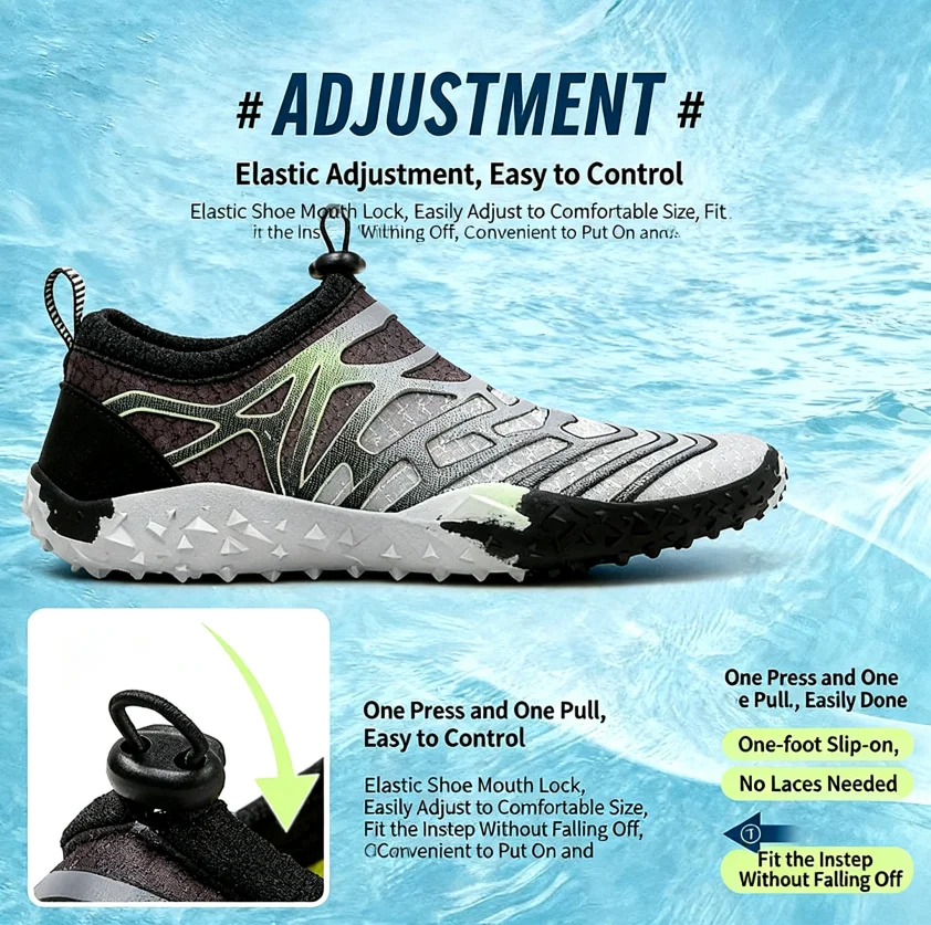 빠른 건조 양용 신발 가볍고 통기성 좋으며 냄새 방지 비치 휴가용 스트림 하이킹 남성용 찢김 방지 여성용 하루 종일 착용 가능