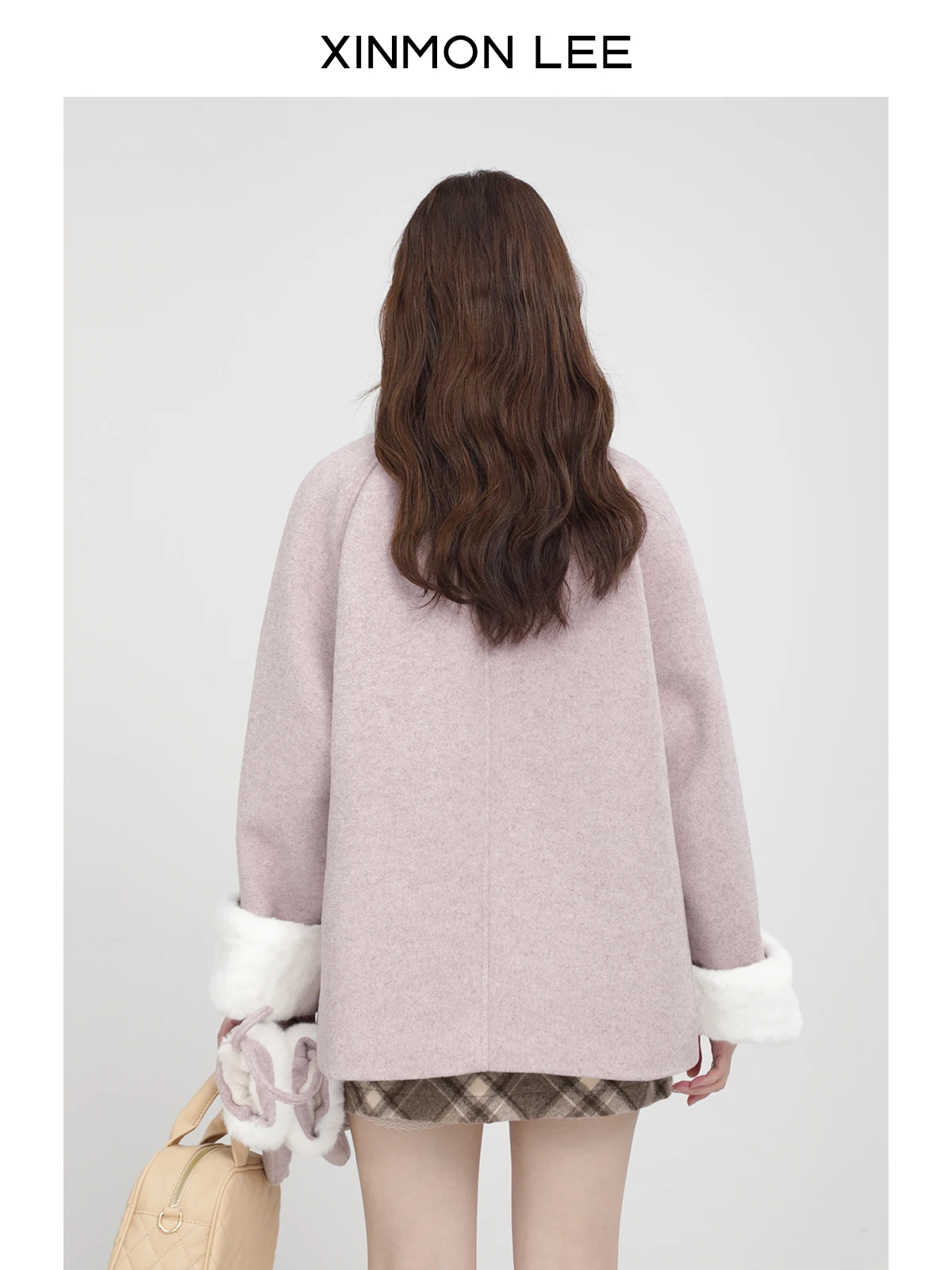Korean Style Women's Woolen Coat Winter Thickened Fleece Lined Medium Length Button up Shirt for Short Women