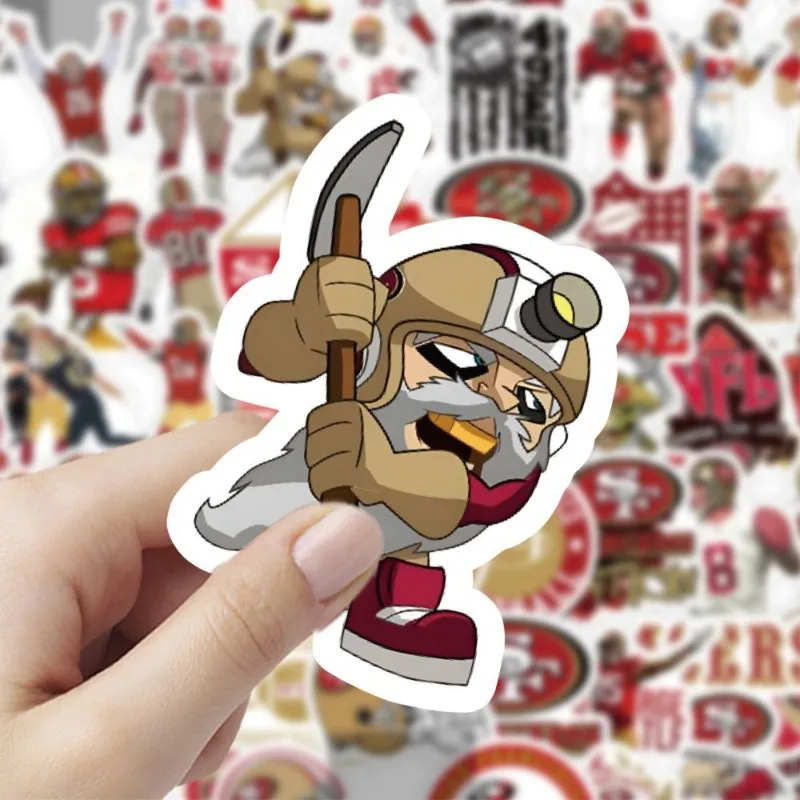 60 Stuks San Francisco 49ers Cartoon Stickers Koffer Water Cup Briefpapier Mobiele Telefoon Auto Laptop Koelkast Decoratie