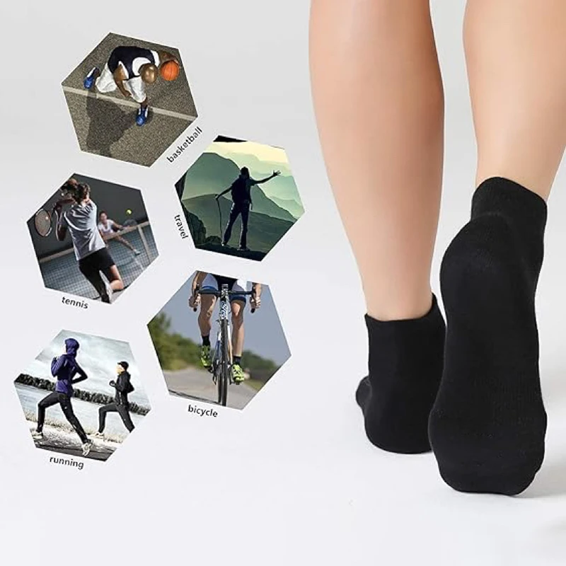 6 ペア男性ランニングスポーツソックス快適な吸汗通気性クッション衝撃吸収バスケットボールスポーツカジュアルソックス