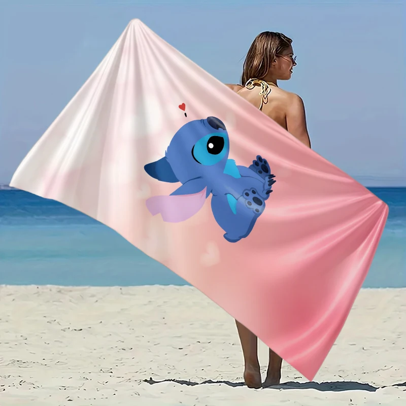 

Stitch Theme Beach Towel Ultra-Fine Fiber Lightweight & Quick-Dry for Hawaii Beach Party Easter Travel Swimming Quickdry Fabric