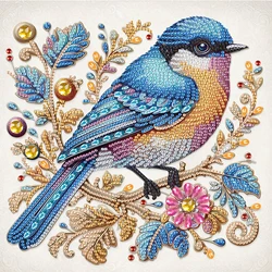 Diamond Art Painting Kits for Adults, Blue Bird 5D Special Shape Diamond Art Kits, Diamond Gem Art Painting for Wall Decoration