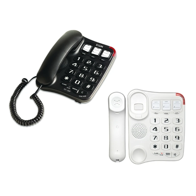 Fixed Landline Phone Big Button Amplified Home Phone with Loud Ringer for Elderly and LowVision Users Dropship