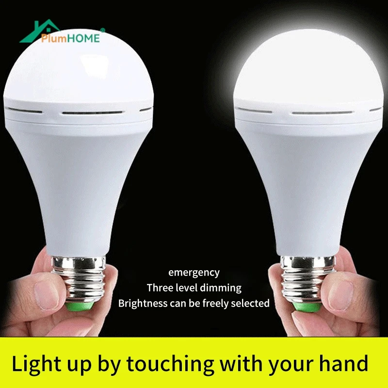 E27 Rechargeable LED Lamp Bulbs 7W 9W 12W 15W High Brightness Emergency Light Bulb Outdoor Camping Fishing Portable Lamps Lights