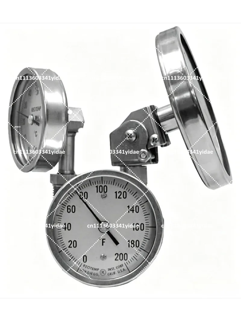 Industrial Bimetal Thermometer Stainless Steel Vibration Proof Temperature Gauge, 2-4 Inch Dial, -40 to 500°F