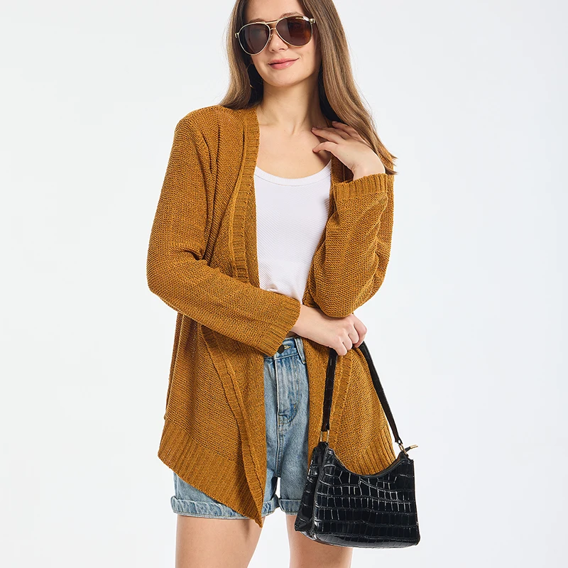 Women Summer Mesh Knit Cardigan Open Front Cover Up Sweater Casual Long Sleeve Cardigan for Women Long Thin Cardigan 2024 Woman