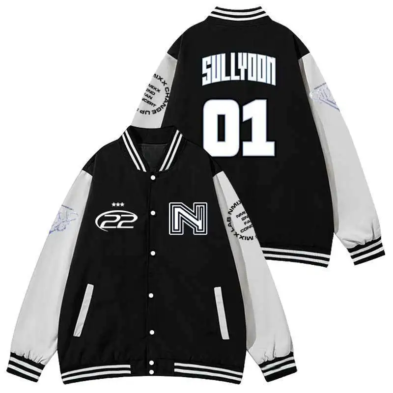 Nmixxs Jacket 2025 FM Concert NMIXXS CHANGE UP MIXX LAB Baseball Jersey Jacket American Style Couple Costume Casual Scene Top