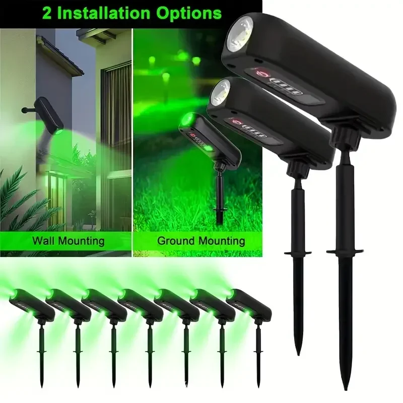 2-in-1 Solar Spotlight & Wall Lamp IP55 Waterproof Green/Warm LED for Garden Yard, Pathway Decoratiive Ambience Tree Uplighting