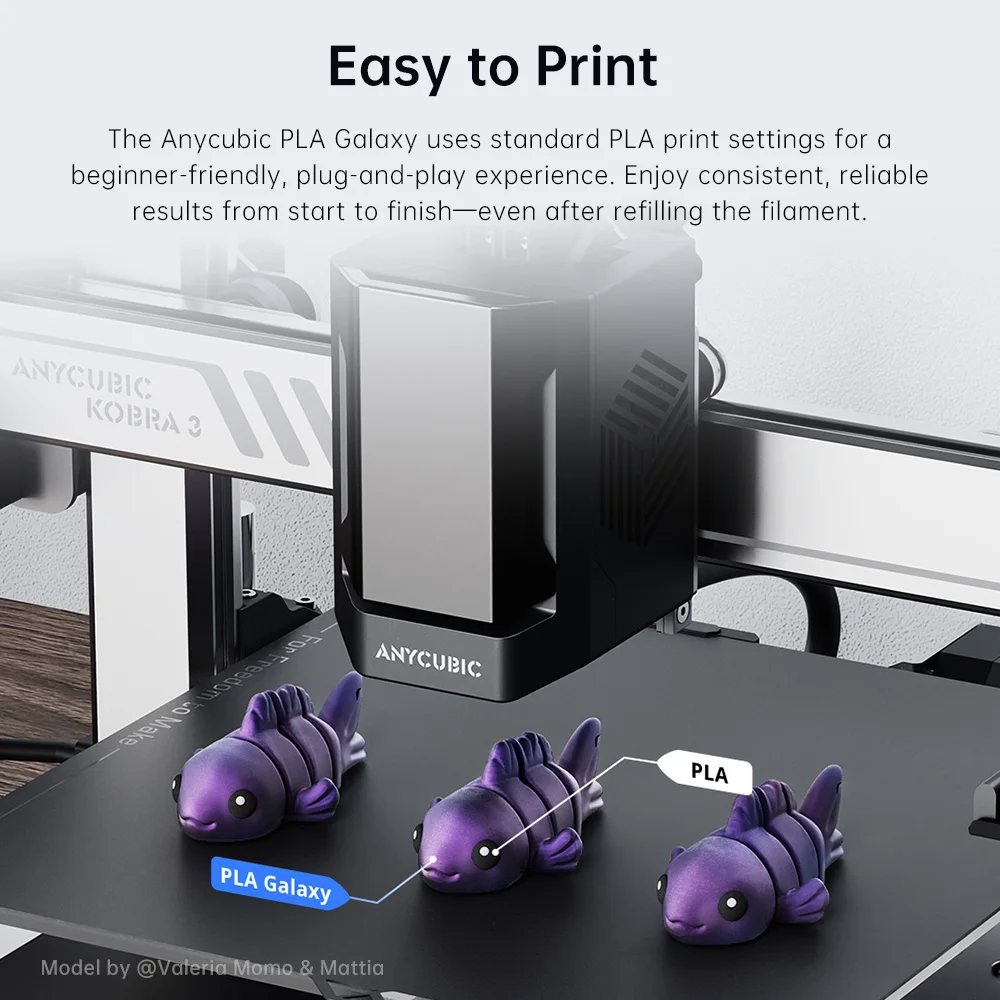 ANYCUBIC PLA Galaxy Filament Starry Effcet خيوط طابعة ثلاثية الأبعاد ألوان ديناميكية PLA FDM Kobra 3 كومبو S1 كومبو خيوط الطباعة #2