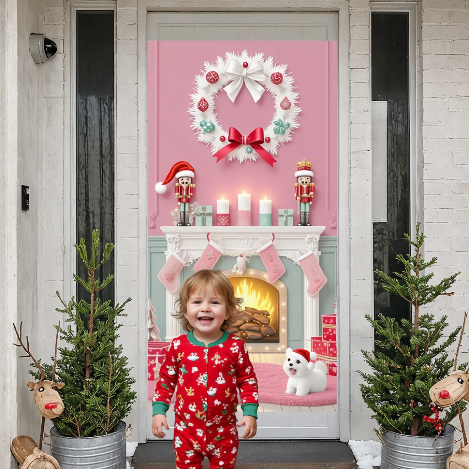 Winter Holiday Display White Ornaments Christmas Party Backdrop Festive Background Pink Theme Festive Season Background For Home