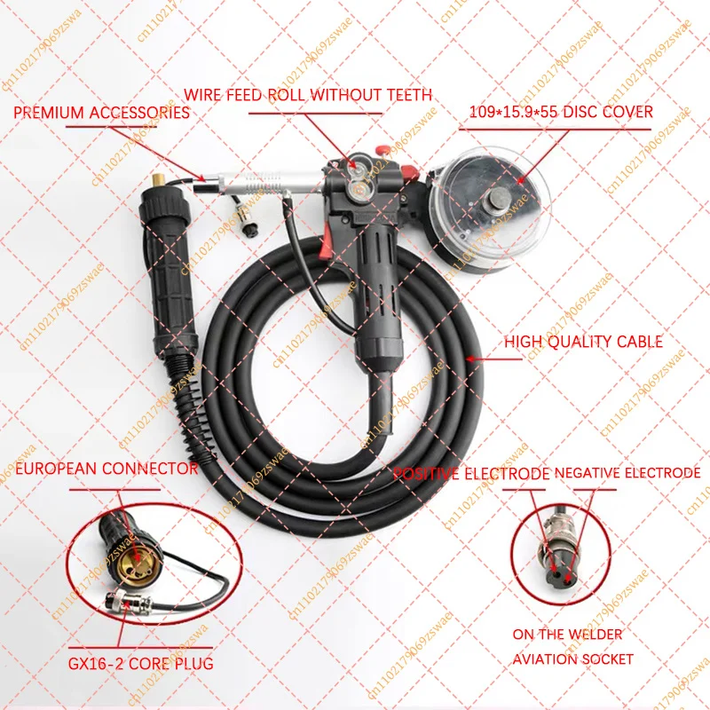 NBC-200A MIG Welding Torch, European Interface Gas Shielded Torch for CO2 Welding Machine