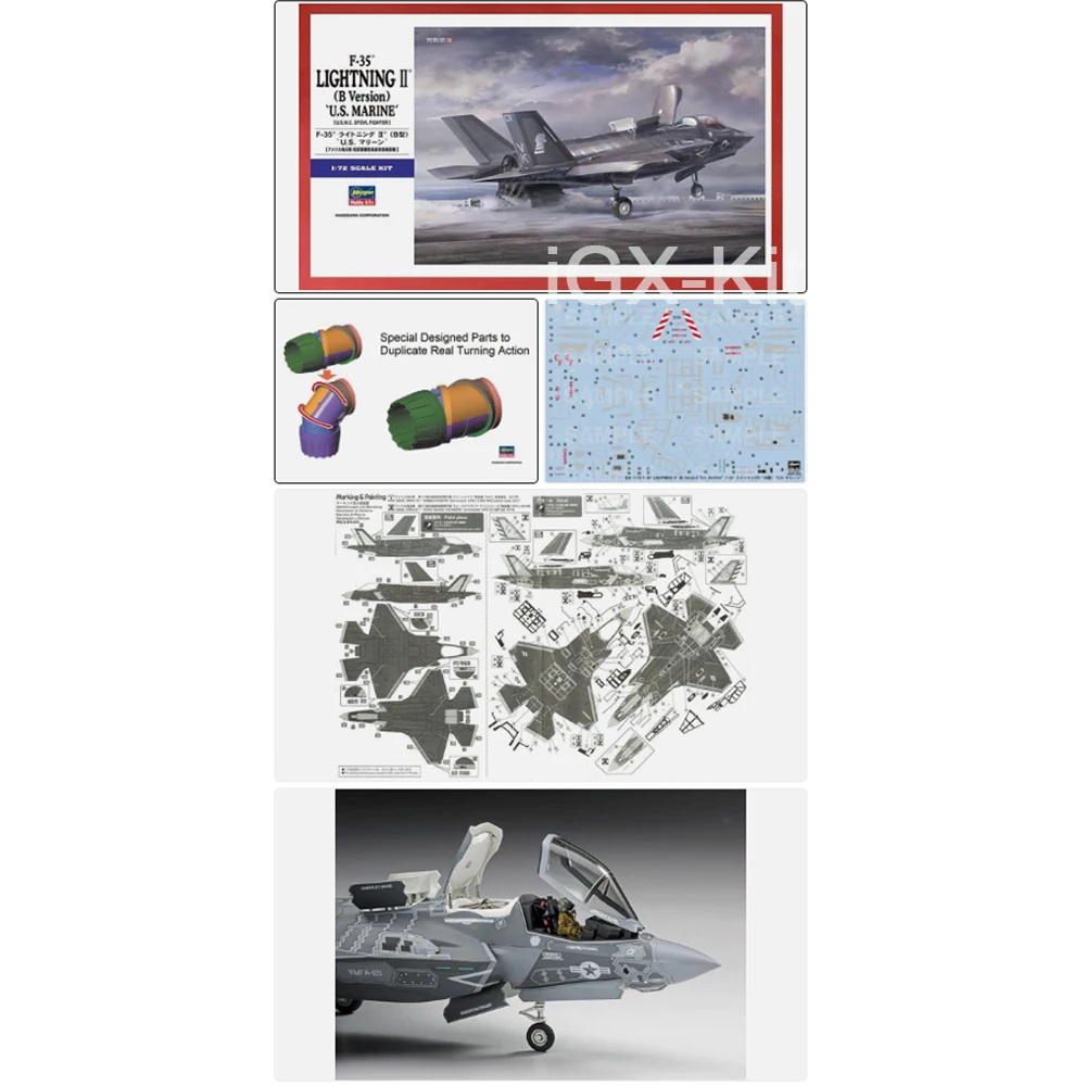 Hasegawa 01576 1:72 Scale US F35 F35B Lightning II Fighter Jet Aircraft Plastic Model Building Kit Hobby Craft Assembly