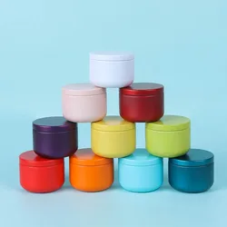 6/12Pcs Round Candle Tea Jars With Lid Aluminum Travel Tin Candle Storage Container Tea Cans Box Empty Cream Cosmetic Container
