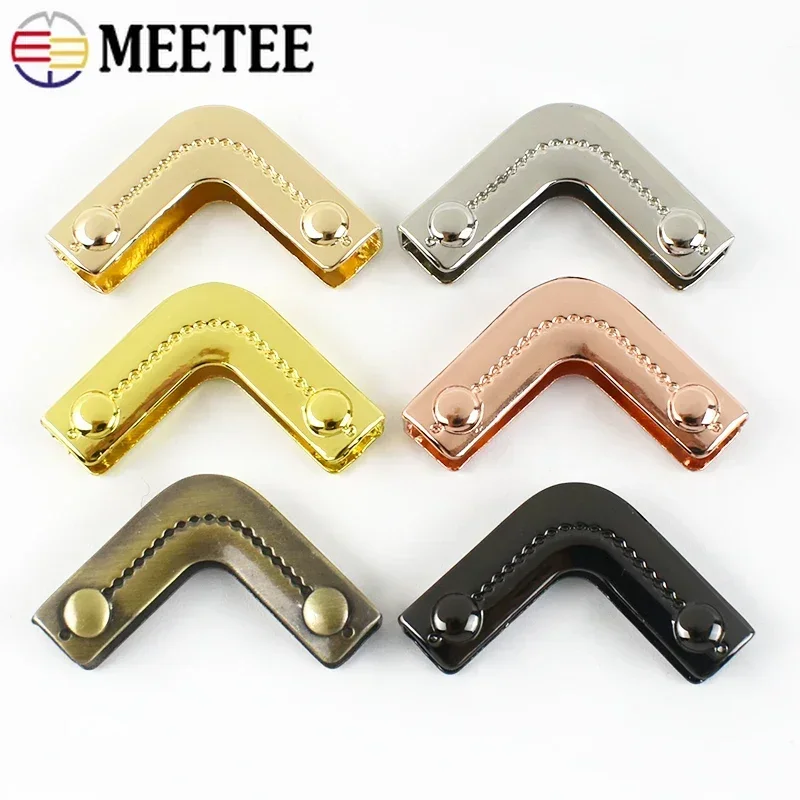 5/10/20Pcs Bag Corner Protector Metal Clip Buckle Purse Edge Cover Clasp Leather Decoration Wrapping Screw Clips End Lock Parts