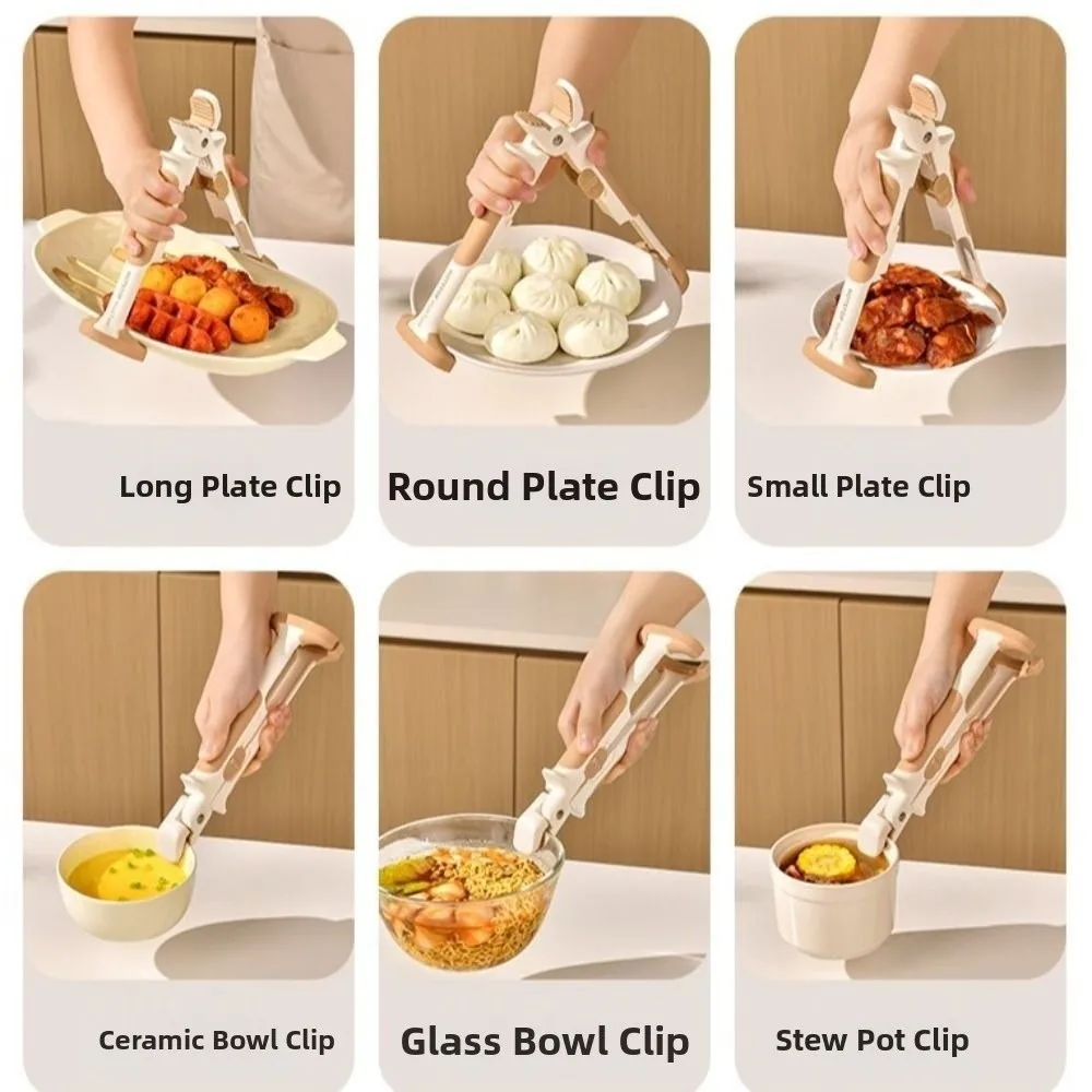 

Non-Slip Anti Scald Bowl Holder Silicone Handle Heat Insulation Dish Gripper Thickened Heat-Resistant Bowls Tong Kitchen Use