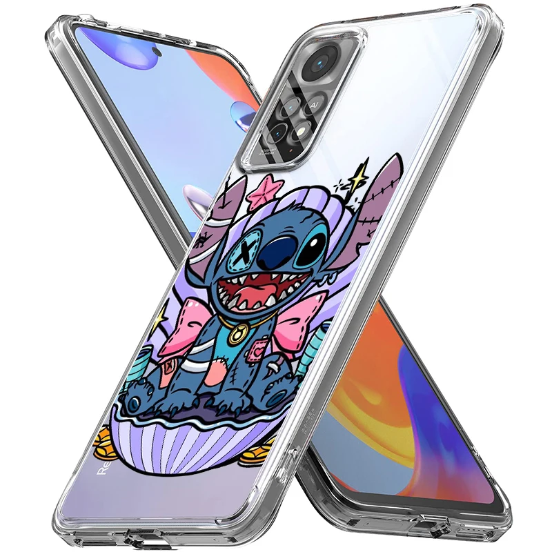 Stitch Lilo Angel For Xiaomi Redmi Note 12 11 11T 10 9 8 7 6 5 4 Pro 5G 4G Silicone Soft TPU Transparent Phone Case Coque Capa